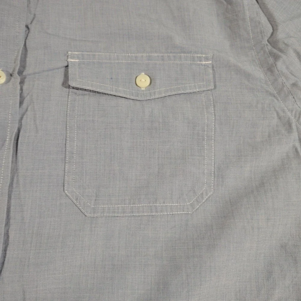 Banana Republic Shirt Men XL Denim Blue College Preppy Work Roll Tab Long Sleev